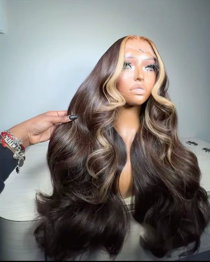 COFFEE BROWN AND CREAMY BEIGE MONEY PIECE