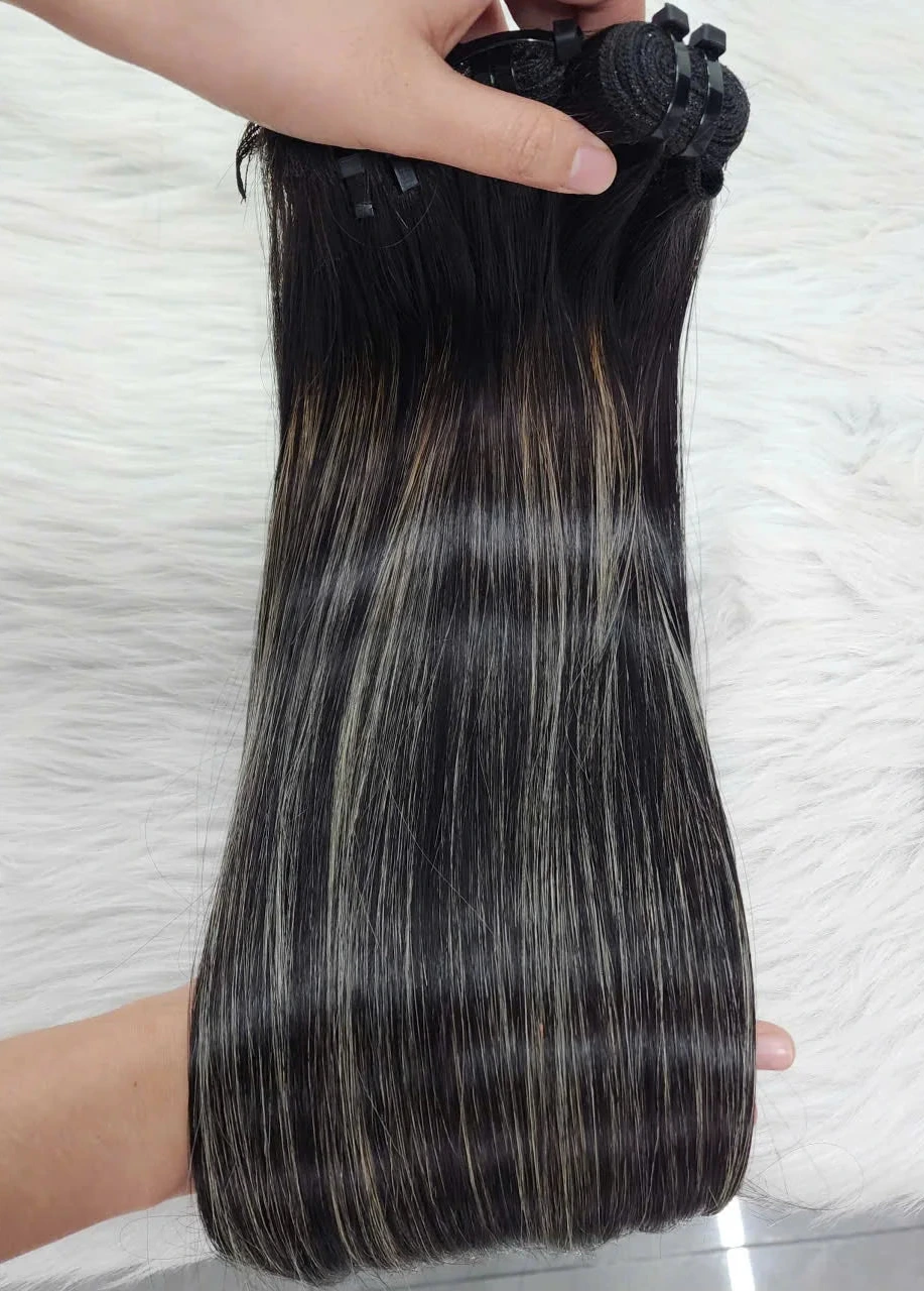 Rooted Black and Blonde Air Touch
