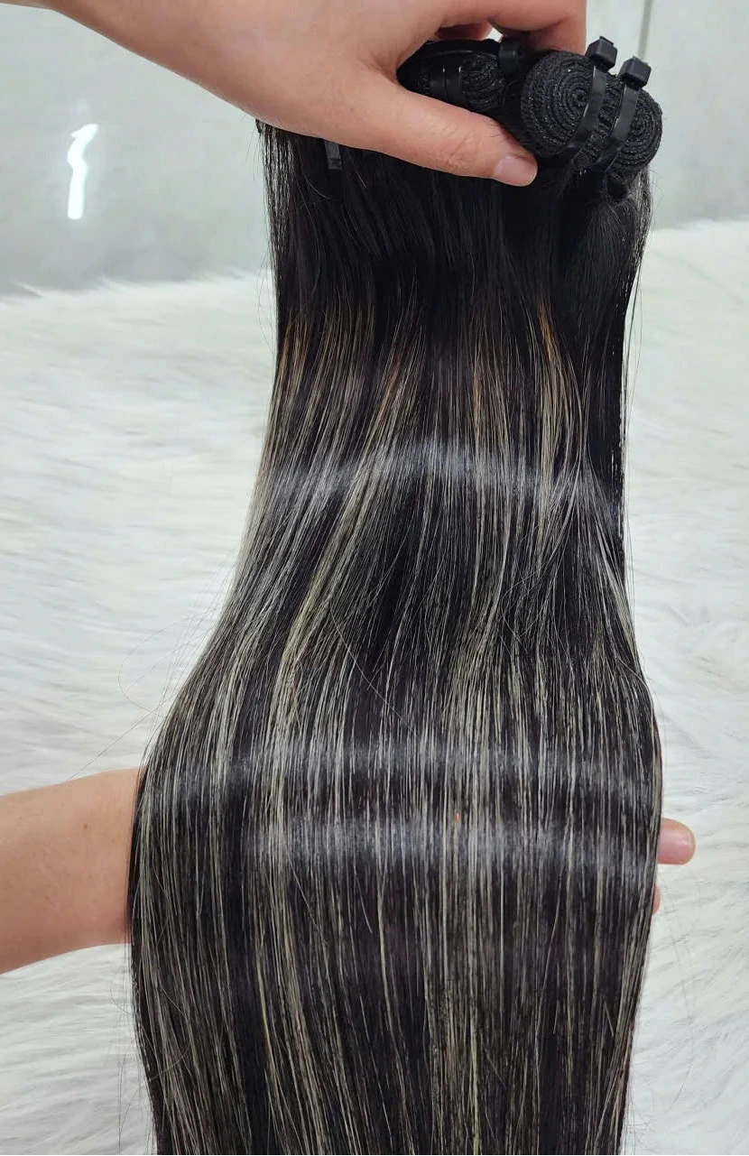 Rooted Black and Blonde Air Touch